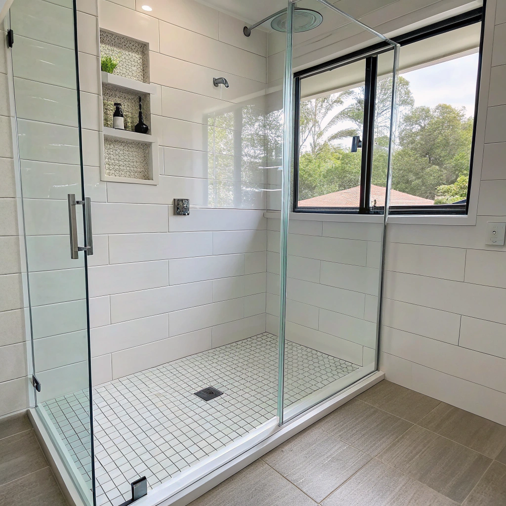 Completed leaking shower repair in Townsville residential bathroom