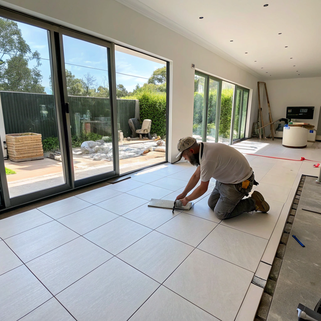 tiled flooring installation in a Townsville home living area