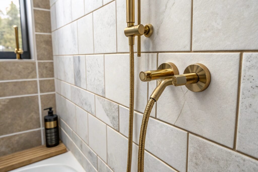 Quality bathroom tiling and tapware installation in a Townsville renovation