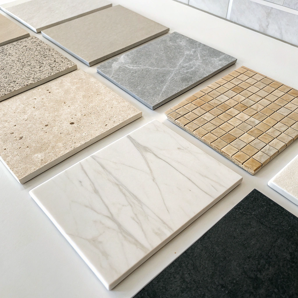 Porcelain shower tile samples Townsville bathroom tile selection